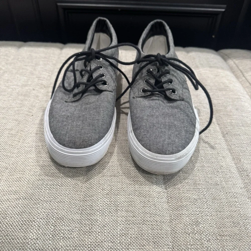 Polo Ralph Lauren Felton Mens‎ 9D Gray Canvas Shoes Sneakers Casual Lace Boat